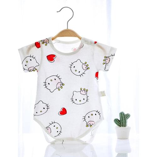 Cartoon Newborn Baby Bodysuit Summer Clothes Boys Girls Jumpsuit Letter Summer Short Sleeve Cotton Clothes Infant Outfits