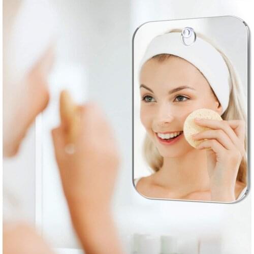 Men Anti-fog Shaving Mirror Home Hotel Bathroom Portable Wall Hanging Acrylic Makeup Mirror