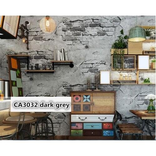 Beibehang Brick 3d wallpaper retro old grey cement brick industrial wind antique personality PVC background wall paper behang