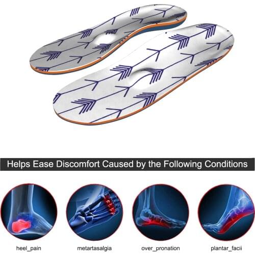 Purple Arrow EVA-orthotic Insoles High Arch Support Fascitis Plantar Del Pie Memory Foam Running Athletic Shoe Insoles Women 3CM