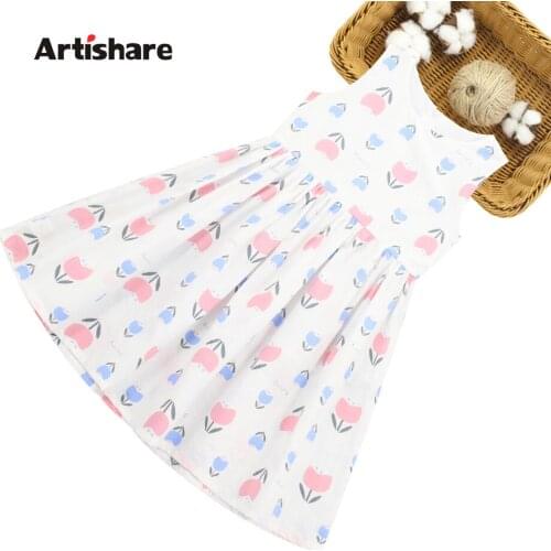 Dress Girl Floral Pattern Dress For Girl 2021 Party Dress Child Summer Costume For Girls 6 8 10 12 14