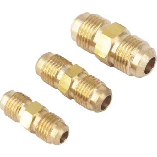 Fit Tube OD 1/4" 5/16" 3/8" Straight Brass SAE 45 Degree Pipe Fitting Adapters Connectors 229PSI