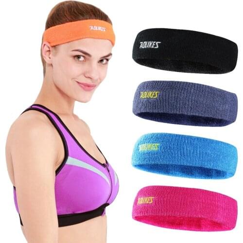 One Piece Aolikes Quality Cotton Sweat Headband For Men Sweatband women Yoga Hair Bands Head Sweat Bands Sports Safety
