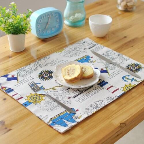 European-style Mediterranean Style English Cotton And Linen Placemat Cover Cloth Western Napkin