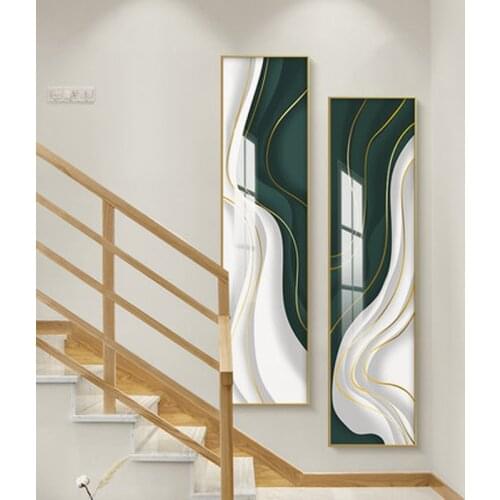 Modern abstract line decorative painting bedroom simple wall hotel warm sofa behind the painting Nordic bedside living room new