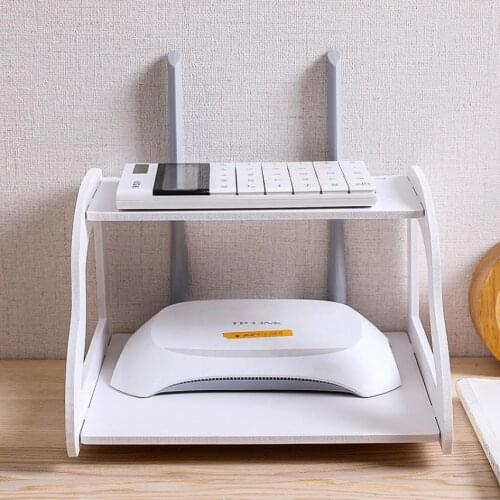 Wall Mounted Storage rack Hollow Double-layer Wifi Router Shelf Organizer Holder Home Office Storage Multifunction Rack Shelf