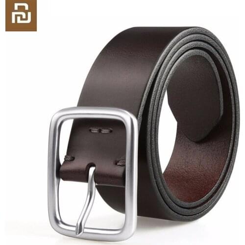 Youpin New Qimian high quality Leisure Cow Leather Belt Five Hole Alluminum Buckle For men cowskin fashion Strap