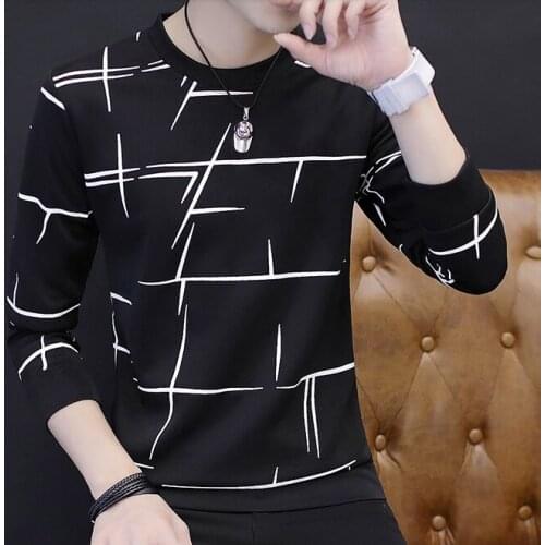 YSMILE Y #88 Quality fall male neck long sleeved shirt sweater slim Black Korean students warm autumn clothing mens shirt