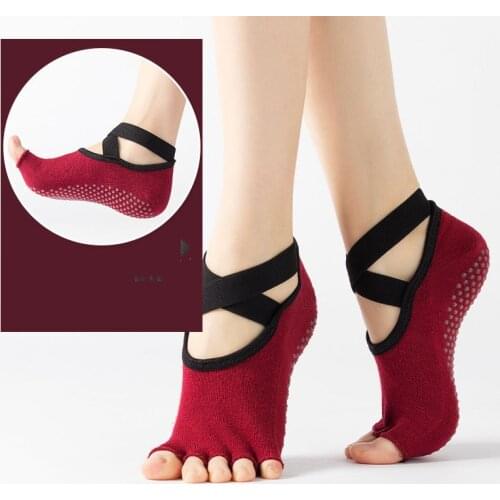 Yoga Socks With Grips For Women Non Slip Hot Breathable Pilates Ankle Ladies Ballet Dance Sports Sock for Fitness Gym