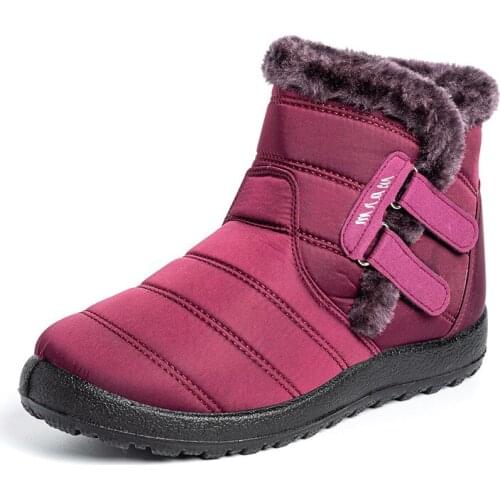 Winter Boots Women Ankle Boots Cotton Fabric Femmes Bottes Plush Shoes Ladies Booties Waterproof Winter Shoes Warm Snow Boots