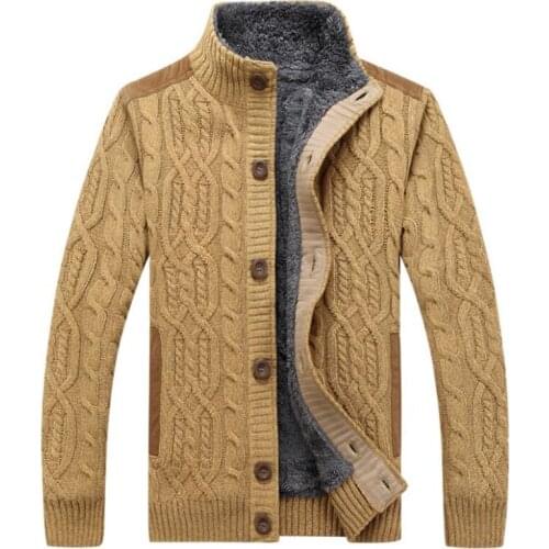 Winter Sweaters Man Cardigan Zipper Male Knitwear coats Thick warm sweaters Thicken cashmere