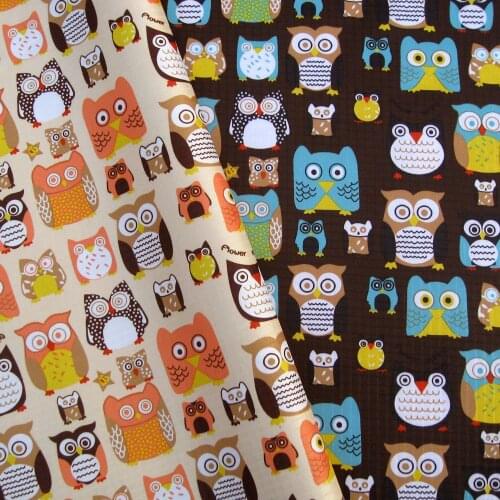 1 yard Polyester/PVC coated Waterproof Fabric for bag, handmaking, Owls (width=140cm)