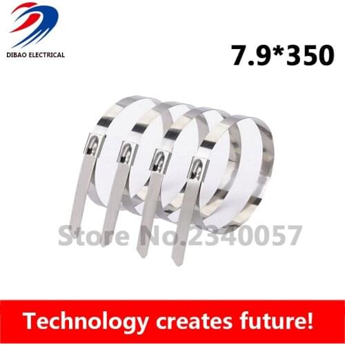 100pcs 7.9mmx350mm STAINLESS STEEL cable ties self-locking