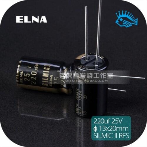 2pcs/20pcs 25V220uF 25V SILMIC II RFS ELNA Original Gold Fever Audio Electrolytic Capacitor