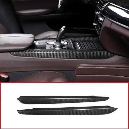 2pcs Real Carbon fiber For BMW X5 f15 X6 F16 2014-2018 Car Center Decoration Trim Accessories
