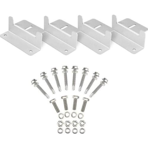 4 Solar Panel Z Style Aluminum Brackets Nuts Bolts And Washers For Mounting Solar Panels On Motorhomes Caravans Boats Roofs
