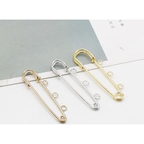 5 unids / lote broche de pasador de seguridad broche de base en blanco 57 mm, accesorios de pasador para hacer joyas