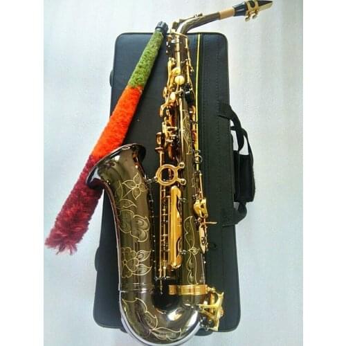 Brand new Alto sax Black Nickel Plated Body Gold Plated Key Alto Eb Saxophone Brass Instruments Music E Flat Saxofone