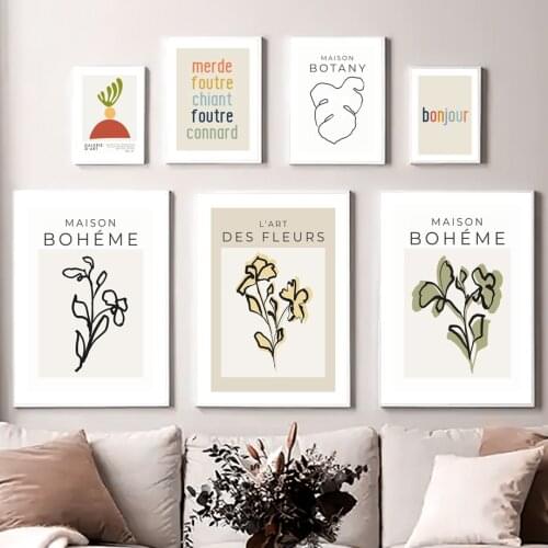 Abstract Plant Monstera Botanical House Nordic Posters And Prints French Art Canvas Painting Wall Pictures For Living Room Decor