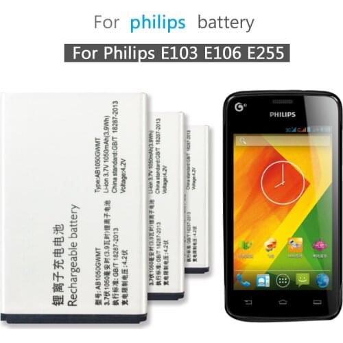 AB1050GWMT For Philips E103 E106 E255 Mobile Phone Battery 1050mAh