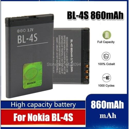 BL4S BL-4S Battery For Nokia 2680s 3600s 3602S 3711 6202c 6208c 7020 7100s X3-02 2680S battery