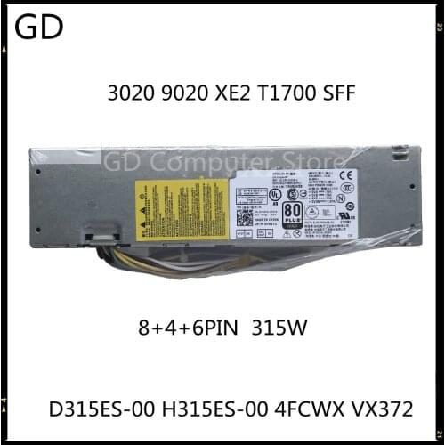 GD New For Dell OPX 3020 9020 XE2 T1700 SFF 315W Power Supply D315ES-00 H315ES-00 4FCWX VX372 8+4+6PIN Full Tested
