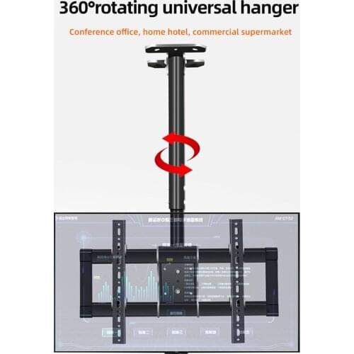 HILLPORT 39"-90" 360 Degree Rotation Height Adjustable Ceiling TV Mount Bracket LED Plasma Monitor Holder Stand Suporte Arm T765