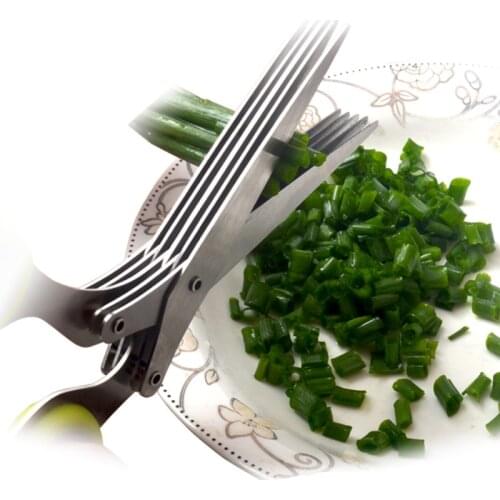 15cm Minced 5 Layers Basil Rosemary Kitchen Scissor Shredded Chopped Scallion Cutter Herb Laver Spices Cook Tool Cut 2020 Hot