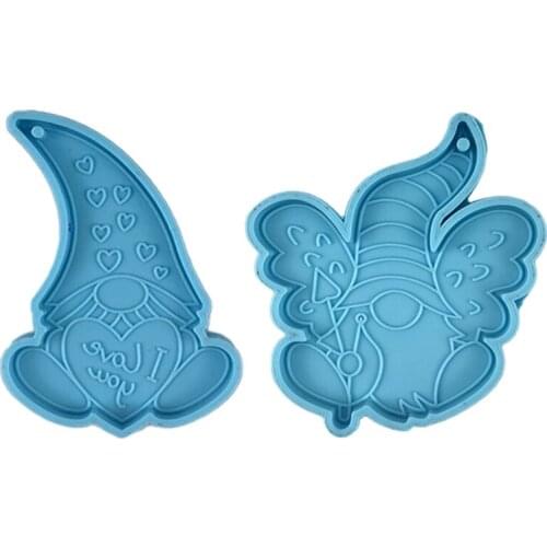 Dwarf Doll Shaped Pendants Epoxy Resin Mold DIY Crafts Jewelry Casting Tool Keychain Silicone Mould W0YA