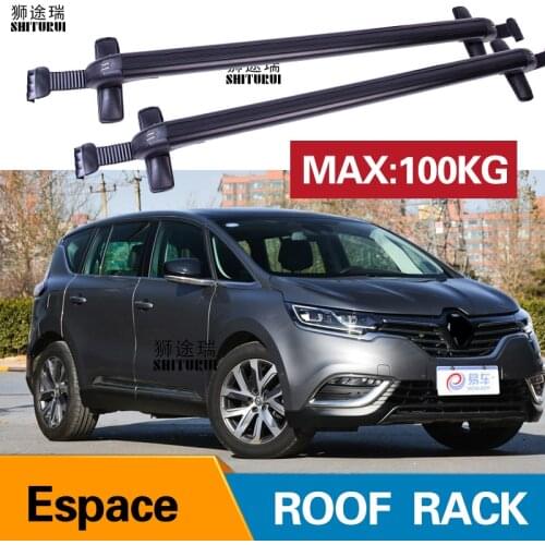 2Pcs Roof bars For RENAULT Espace, 5-dr MPV, 2015- 2017 2018 2019 Aluminum Alloy Side Bars Cross Rails Roof Rack Luggage