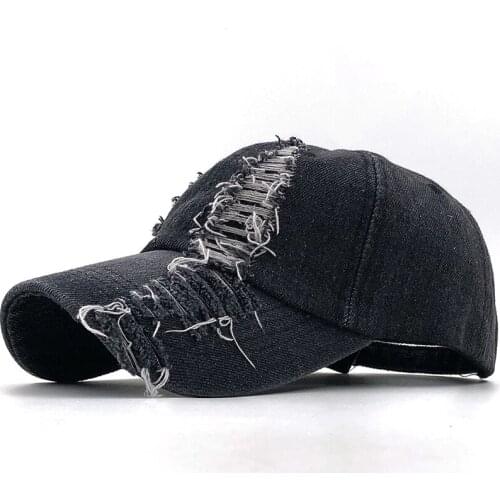 2020 New simple washed distressed hole cowboy baseball cap men and women fashion outdoor sport travel casual shade snapback hat