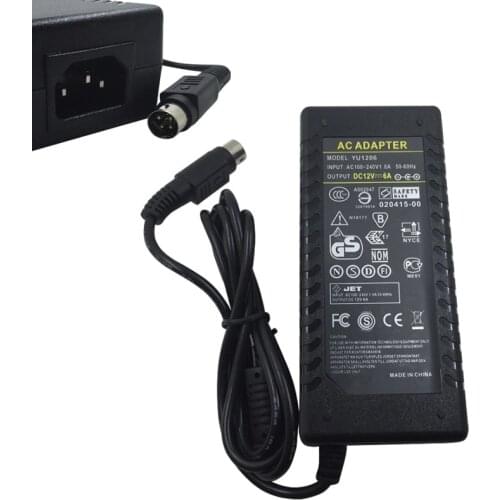 New 12V 6A 4-pin Power Adapter For Hikvision Hard Disk Monitor Recorder Monitor Camera Power Supply
