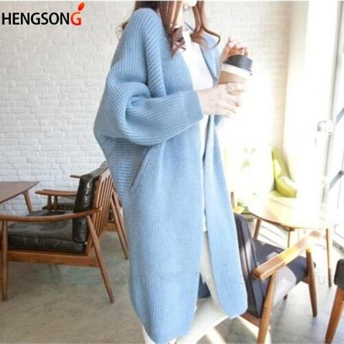 Solid Loose Fashion Women Sweater Long Sleeve Elegant Cardigan Feminino 2021 New Autumn Winter Thick Chaqueta Mujer
