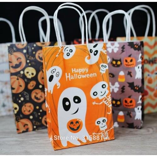 Happy Halloween Party Favor Bags, Candy Cookie Bread Nuts Bag For Biscuits Snack Baking Package bag 10pcs/lot