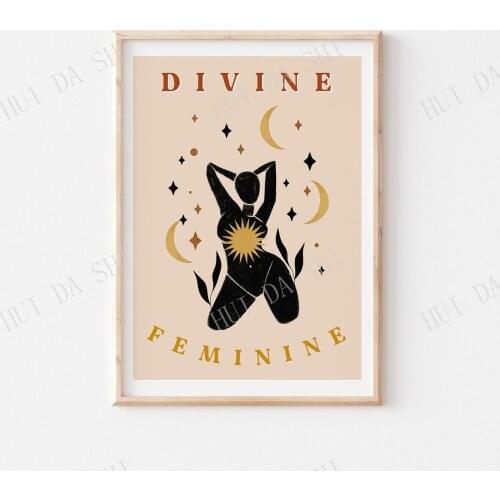 The Divine Feminine Print Poster | Aesthetic Print | Boho Poster Print, Boho Print, Feminism Print, Boho Gift, Feminist Print