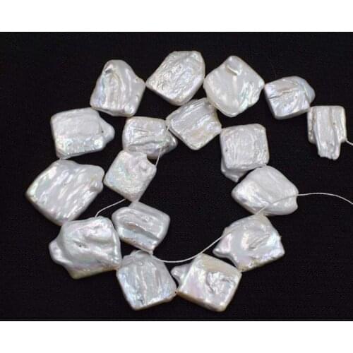 Freshwater pearl reborn keshi square white pink 20-28mm 15"FPPJ wholesale beads nature loose beads for DIY jewelry