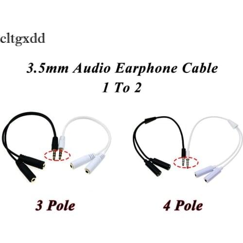Cltgxdd 1PCS 3.5mm Jack Audio Cable Splitter 1 in 2 out Aux audio Cables Cord for Computer Cellphone pc laptop,3/4 Pole