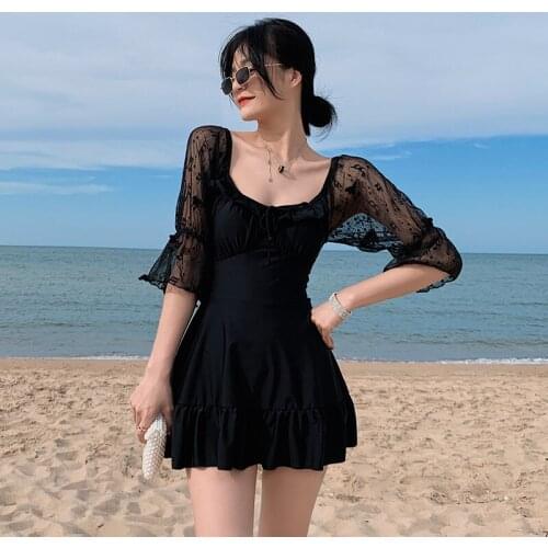 High Waist Swimwear One Piece Girl Swimsuit Push Up For Teens Bathing Suit Women Onepiece Plus Size Korean Hot 2021 New Fairy