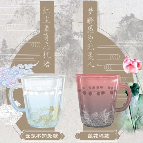 Anime Mo Dao Zu Shi Ancient Theme Glass Cup Wei Wuxian Lan Wangji Cute Cooling and fast cooling water cup Office home Couples