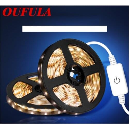 OUFULA USB Touch LED Strip Waterproof Soft Light With Wardrobe Light Bedside Living Room Night Light