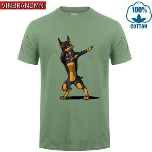 Awesome Dabbing Doberman T Shirt men Funny Doberman Dog Dab T-Shirts Dad Fathers Birthday Gift Tee shirt Fun Dog lover Clothing