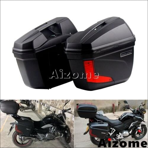 Universal Motorcycle LED Tail Box Saddlebag 23 Liter Side Pannier For Honda Yamaha Yamaha Suzuki BMW Custom Luggage Side Cases