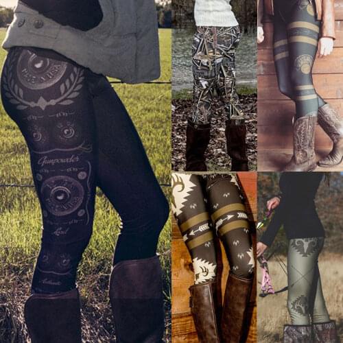 2017 Hot Sale Women Leggings Skinny Print Stretchy Sexy Pencil Pants Vintage Casual Style Multiple Choice Real Photo