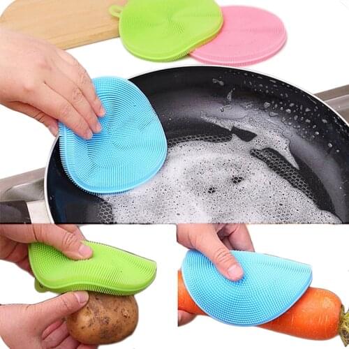 1pcs Magic Multifunction 6colour Cleaning Brushes Silicone Scouring Pad Pan Easy clean Wash Brush Cleaning Kitchen