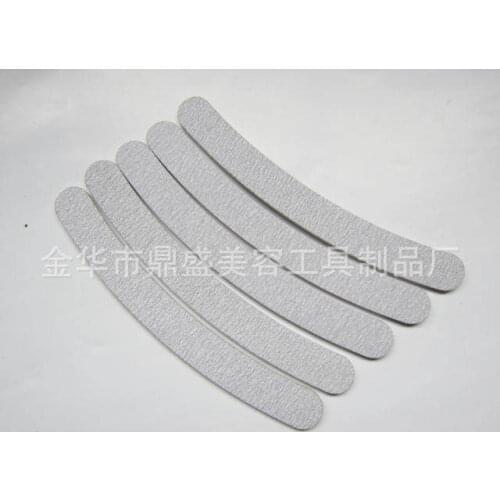 10 x Professional Grey Double Sides Nail Files Buffer Slim Banana Grit 180/180 Sandpaper Women Nail Care Tools N480F12121252565