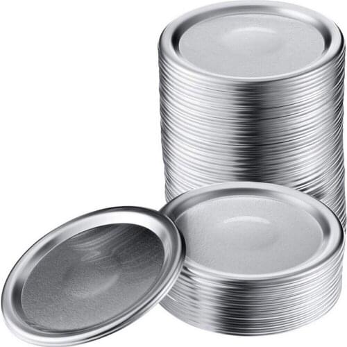 100pcs 86MM Mason Jar Canning Lids Reusable Leak Proof Split-Type Silver Gold Lids with Sealing Ring Kitchen Fresh-keeping Cover