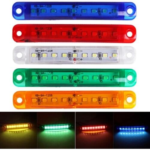 12-24V Truck Side Warning Light 9 LED Muticolor Waterproof Car Width Lamp Trailer Bus Van Signal Marker Bulb