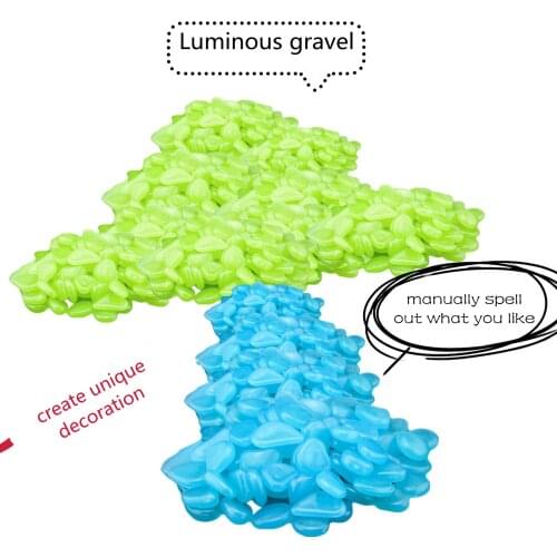 200PCS Luminous Glow in the Dark Luminous Rocks Stones Pebbles for Aquarium Fish Tank Garden Pool Sidewalks Decor Green+Blue