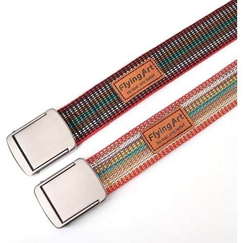 2021 New Fashion Unisex Belts Men Women Fashion Trousers Belt Canvas Jeans Pants Belt Alloy Automatic Buckle Designer Waist Belt