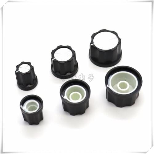 5 Piece plastic knob cap potentiometer volume adjustment switch knob is suitable for flower shaft 6MM